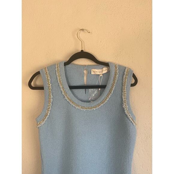 Anthropologie Endless Rose Woman Blue Endless Rose Chain Detail Knit Min… - Picture 6 of 12